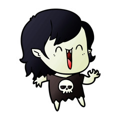 cute cartoon happy vampire girl
