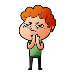 cartoon angry man