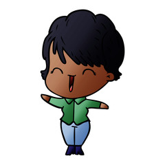 Obraz premium cartoon laughing woman