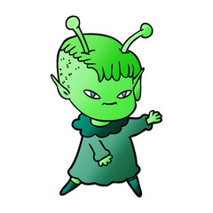 cute cartoon alien girl