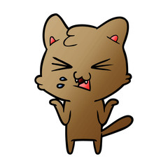 cartoon cat hissing