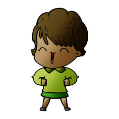 cartoon laughing woman