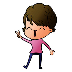 cartoon laughing woman