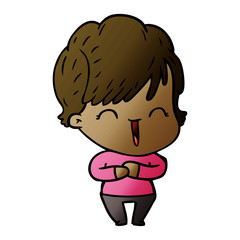 cartoon laughing woman