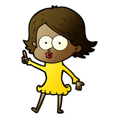 cartoon girl pouting