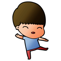 happy cartoon boy