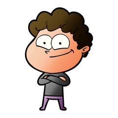 cartoon happy man