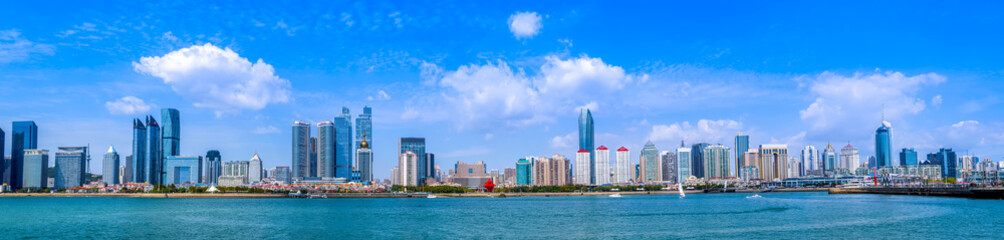 Fototapeta na wymiar Urban architectural landscape and Qingdao skyline
