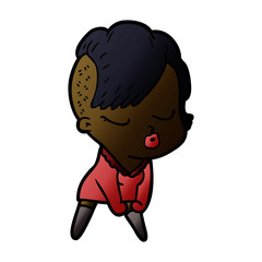 cartoon pretty hipster girl