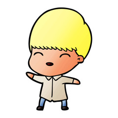 happy cartoon boy