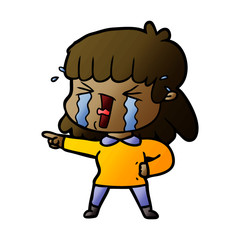 cartoon woman in tears