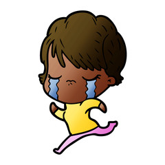 cartoon woman crying