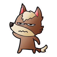 Fototapeta premium cartoon annoyed wolf