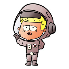 cartoon tired astronaut