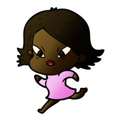cartoon stressed woman