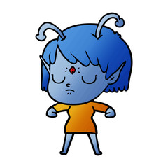 Fototapeta premium cartoon alien girl