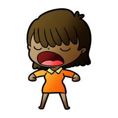 cartoon woman talking loudly