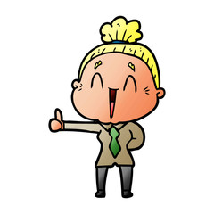 cartoon happy old lady