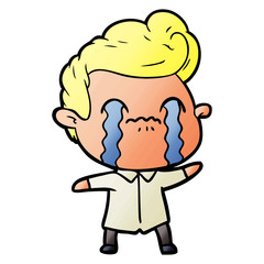 cartoon man crying