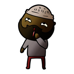 cartoon happy bearded man
