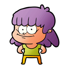 cartoon smiling woman