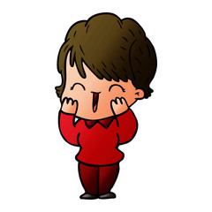 cartoon laughing woman