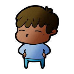 cartoon curious boy
