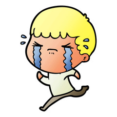 Obraz premium cartoon man crying