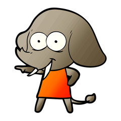 happy cartoon elephant