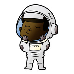 cartoon confident astronaut