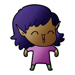 Obraz premium cartoon elf girl