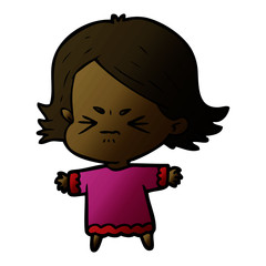 cartoon angry woman