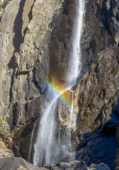 Yosemite Falls with Rainbow Crossing the Falls