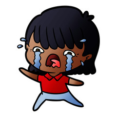 cartoon girl crying