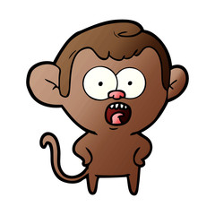 cartoon shocked monkey