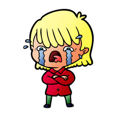 cartoon girl crying