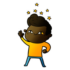 cartoon excited man
