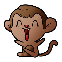 cartoon laughing monkey