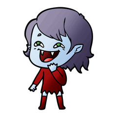 cartoon laughing vampire girl