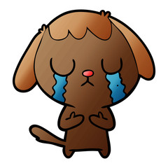 cute cartoon dog crying