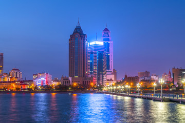 Night view of Zhanqiao in Qingdao