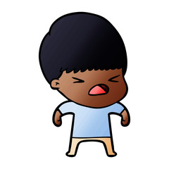 cartoon stressed man