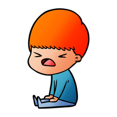 cartoon stressed man