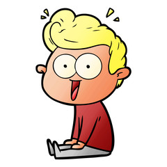 cartoon staring man