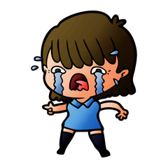 cartoon girl crying