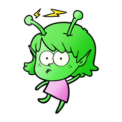 cartoon alien girl