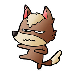 cartoon annoyed wolf
