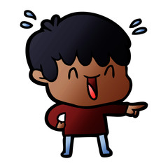 Obraz premium cartoon laughing boy