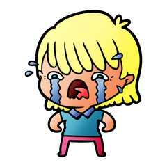 cartoon girl crying