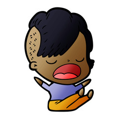 cartoon cool hipster girl talking